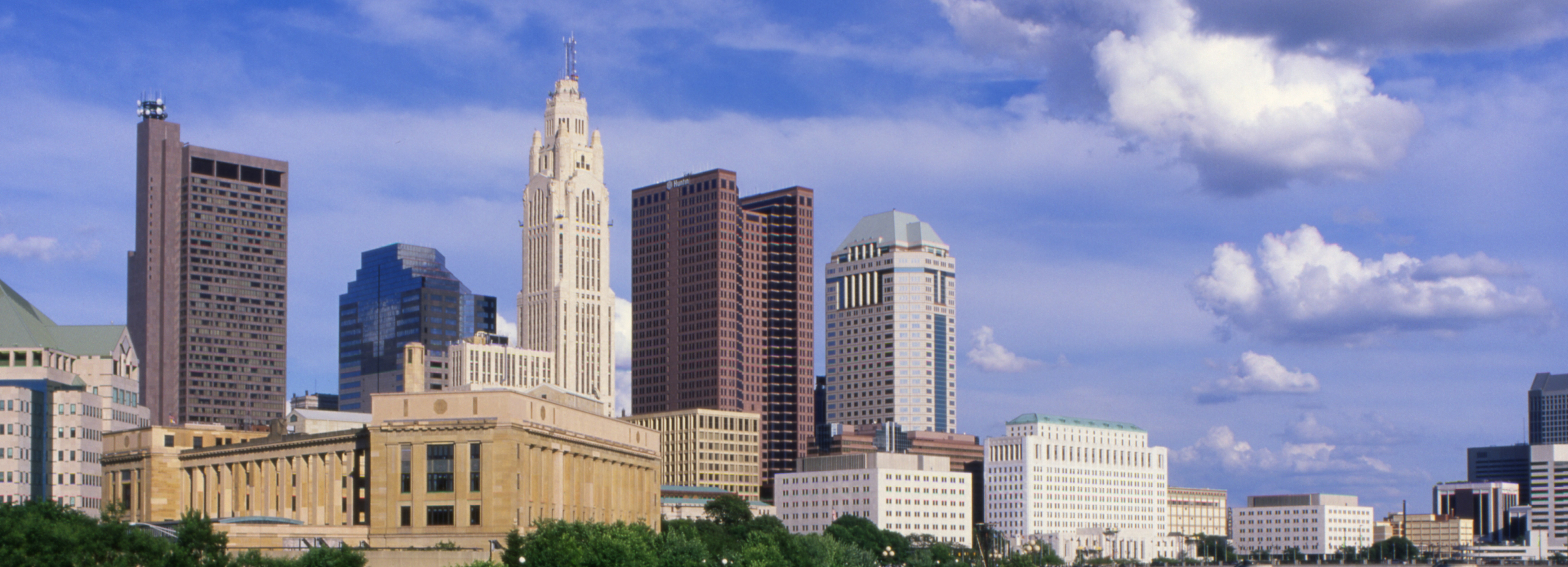 Columbus Ohio skyline at night