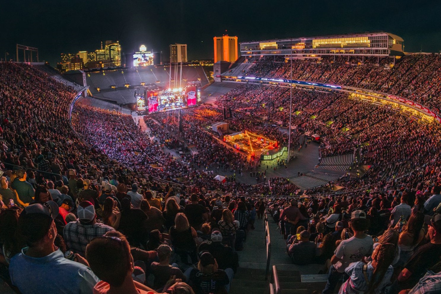 Outdoor night concert at Ohio Stadium